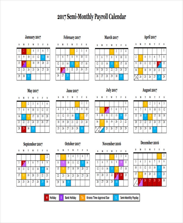 2024 Semi Monthly Payroll Calendar Printable Calendars AT A GLANCE