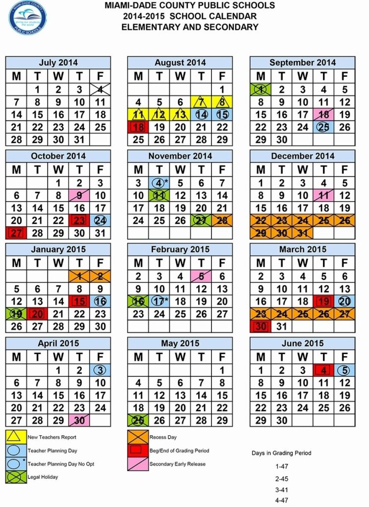 2025 2026 Miami Dade County Public Schools M DCPS Calendar A 