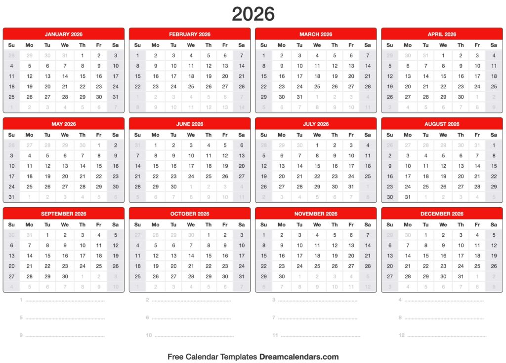 2026 Calendar