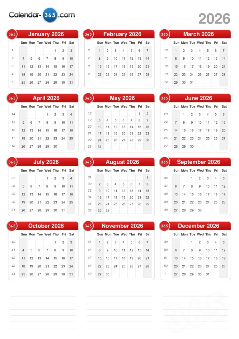 2026 Calendar