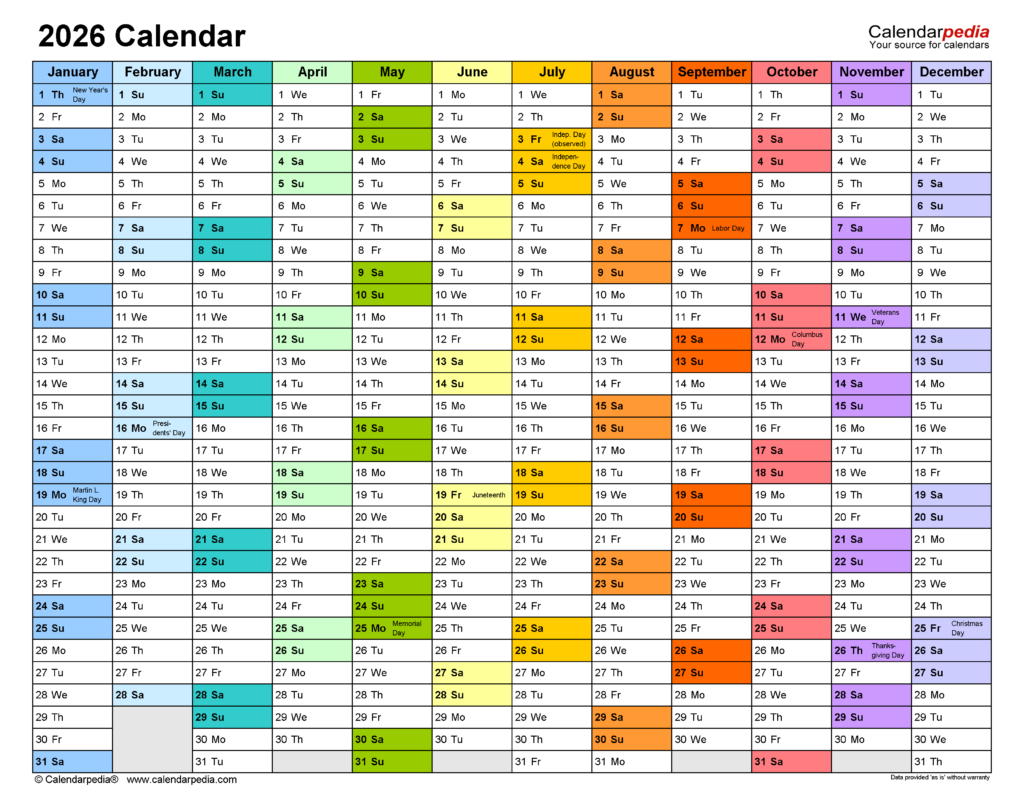 2026 Calendar Free Printable Excel Templates Calendarpedia