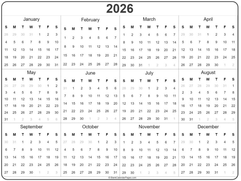 2026 Calendar Printable Free Plan Your Year With Ease Editable 