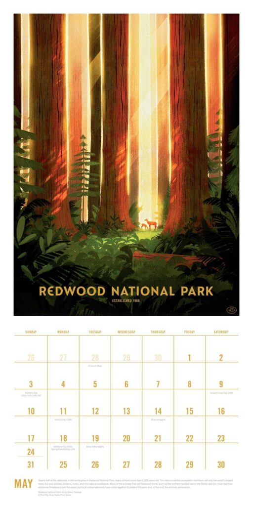 2026 The Art Of The National Parks Wall Calendar Book Summary Video