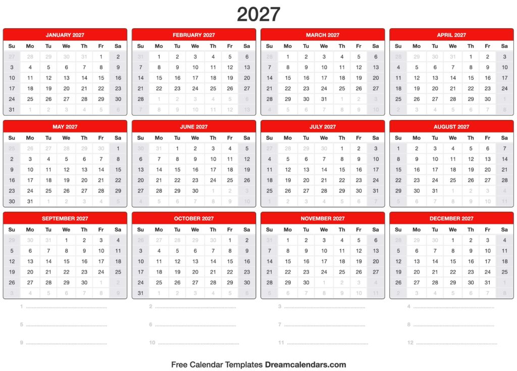 2027 Calendar