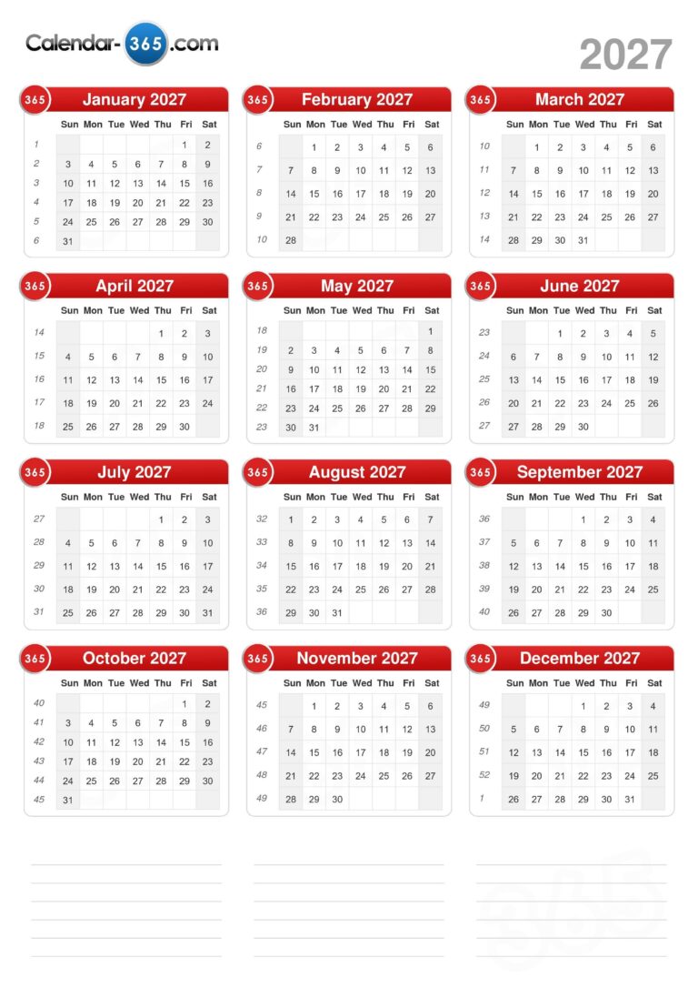 2027 Calendar