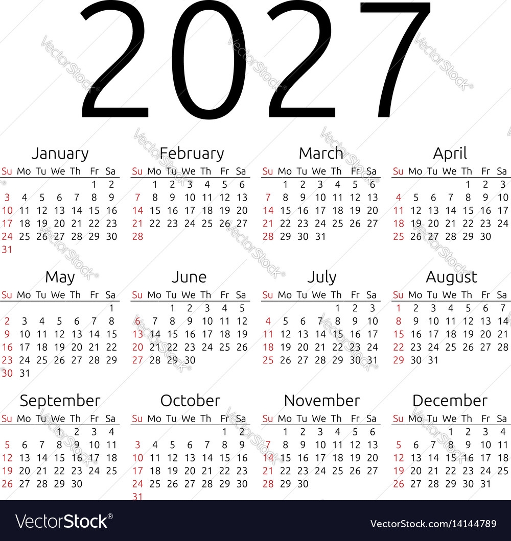 2027 Calendar With Holidays Printable