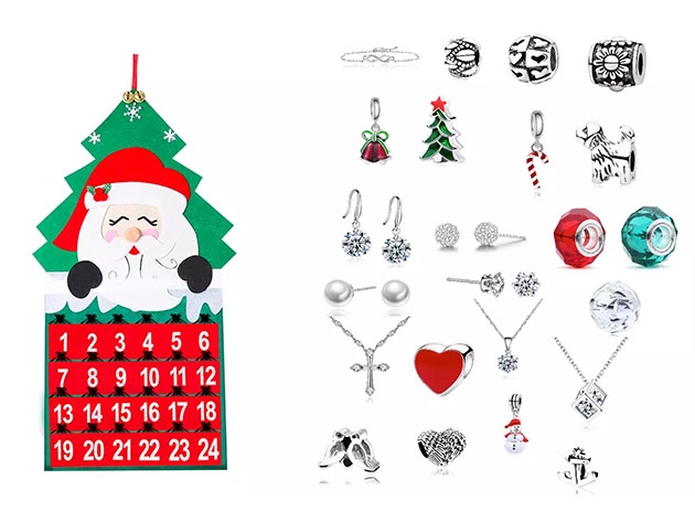 25 Piece Jewelry Advent Calendar With Swarovski Crystals StackSocial