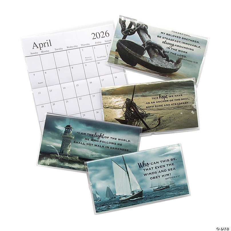 6 1 2 X 3 1 2 2025 2026 Religious Nautical Paper Pocket Calendars 