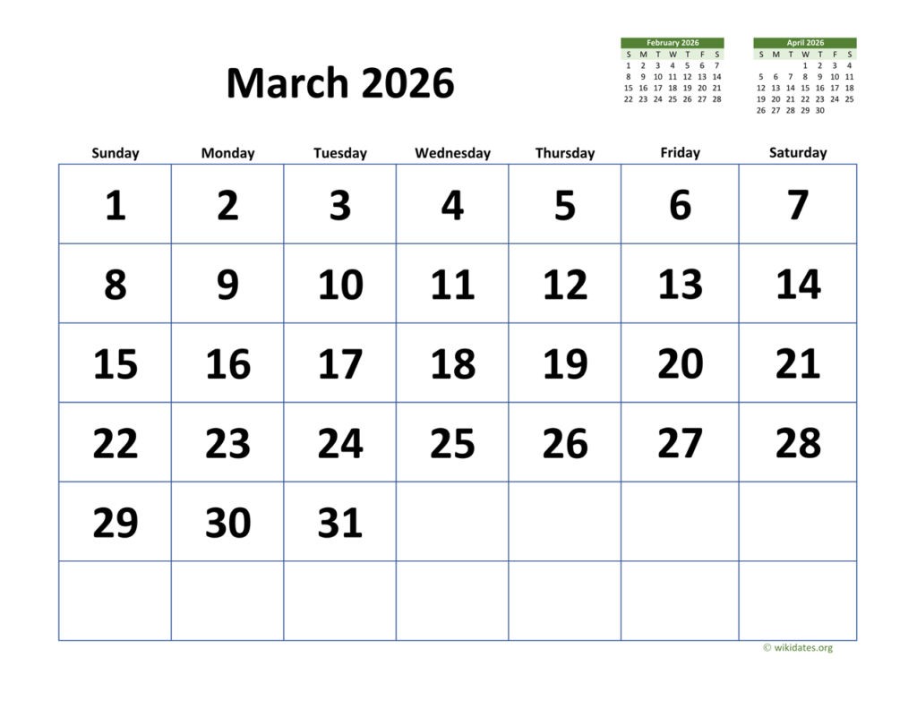 April 2025 To March 2026 Printable Calendar Design Printable Calendar 