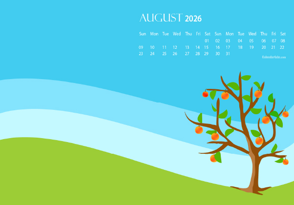 August 2026 Desktop Wallpaper Calendar CalendarLabs