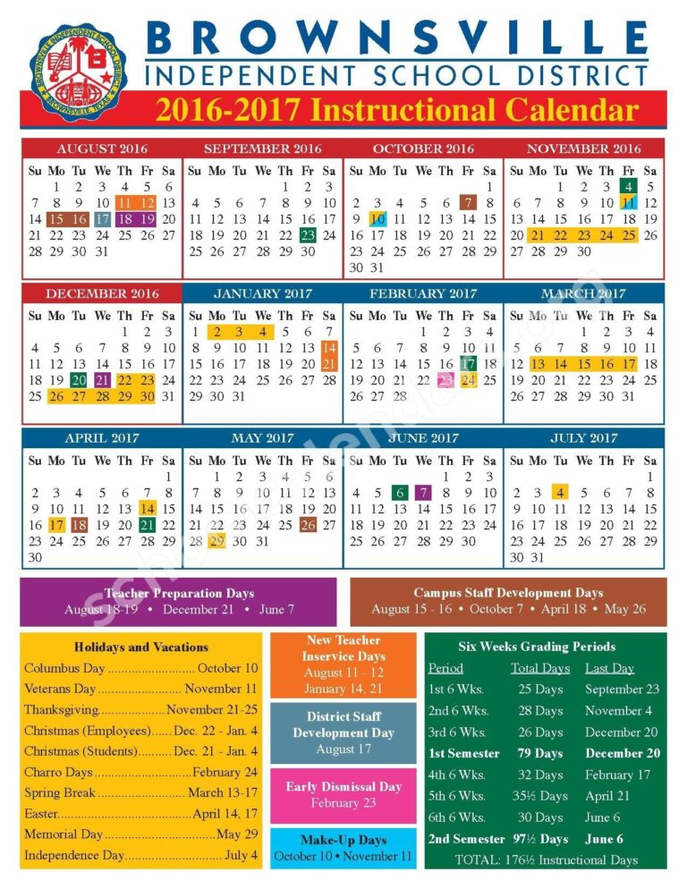 Bisd Calendar Brownsville Printable Word Searches
