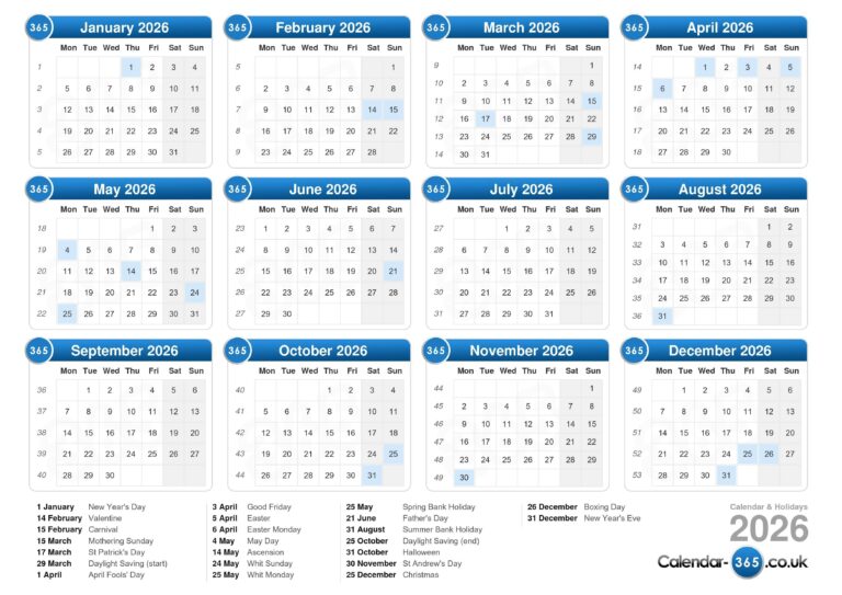 Calendar 2026