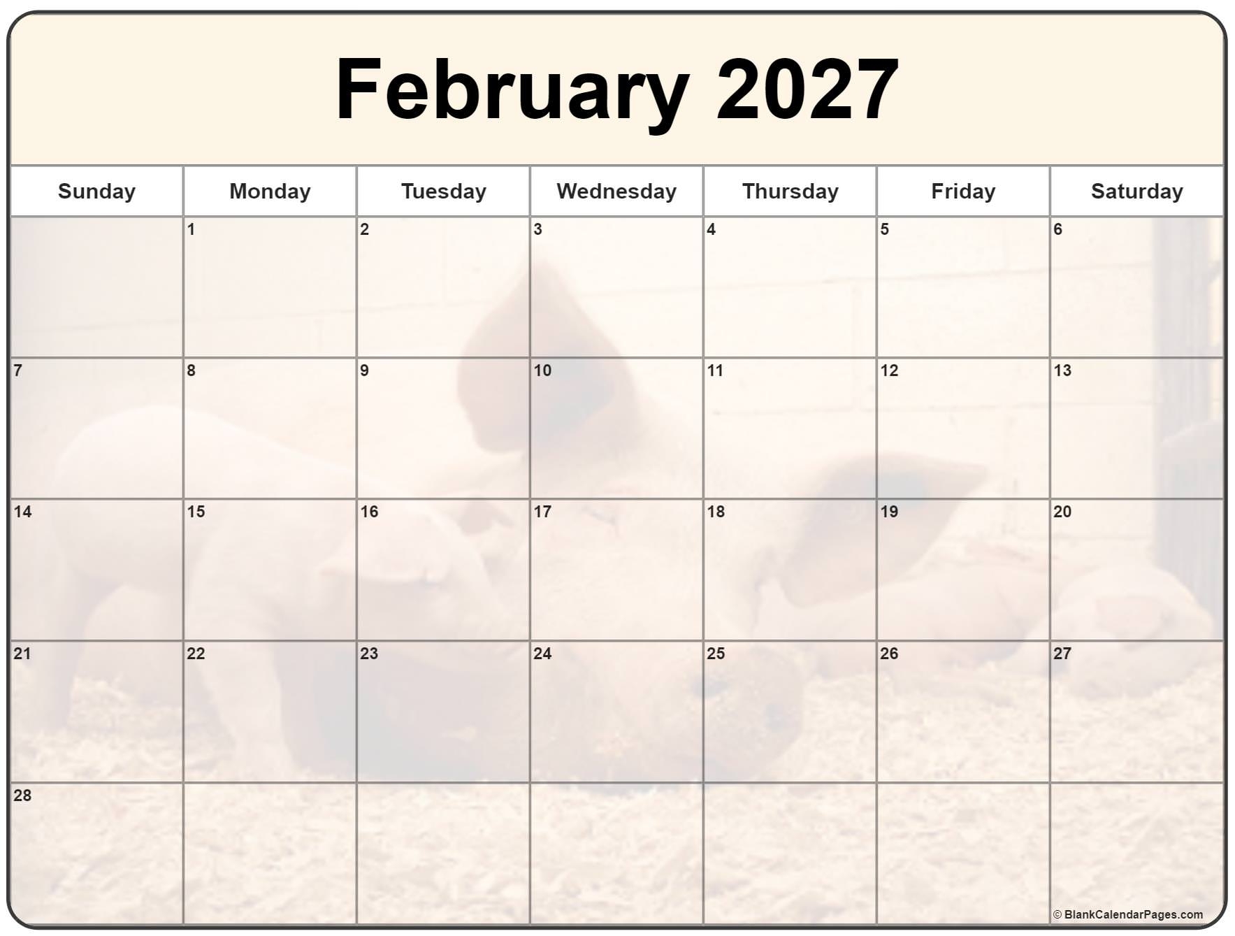 Collection Of February 2027 Photo Calendars With Image Filters