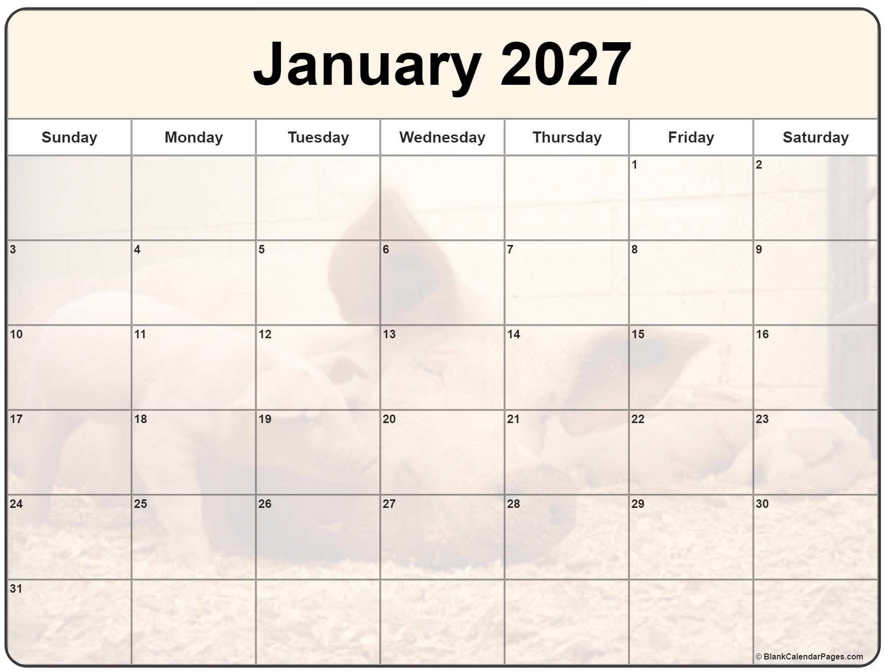 Collection Of January 2027 Photo Calendars With Image Filters