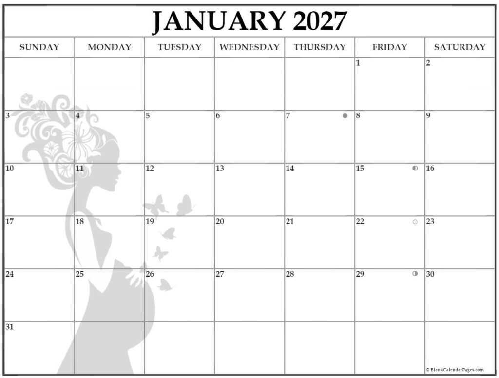 Collection Of January 2027 Photo Calendars With Image Filters 