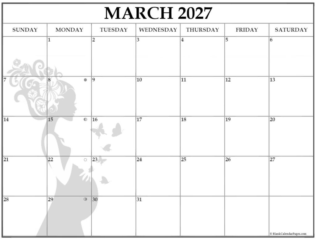 Collection Of March 2027 Photo Calendars With Image Filters 