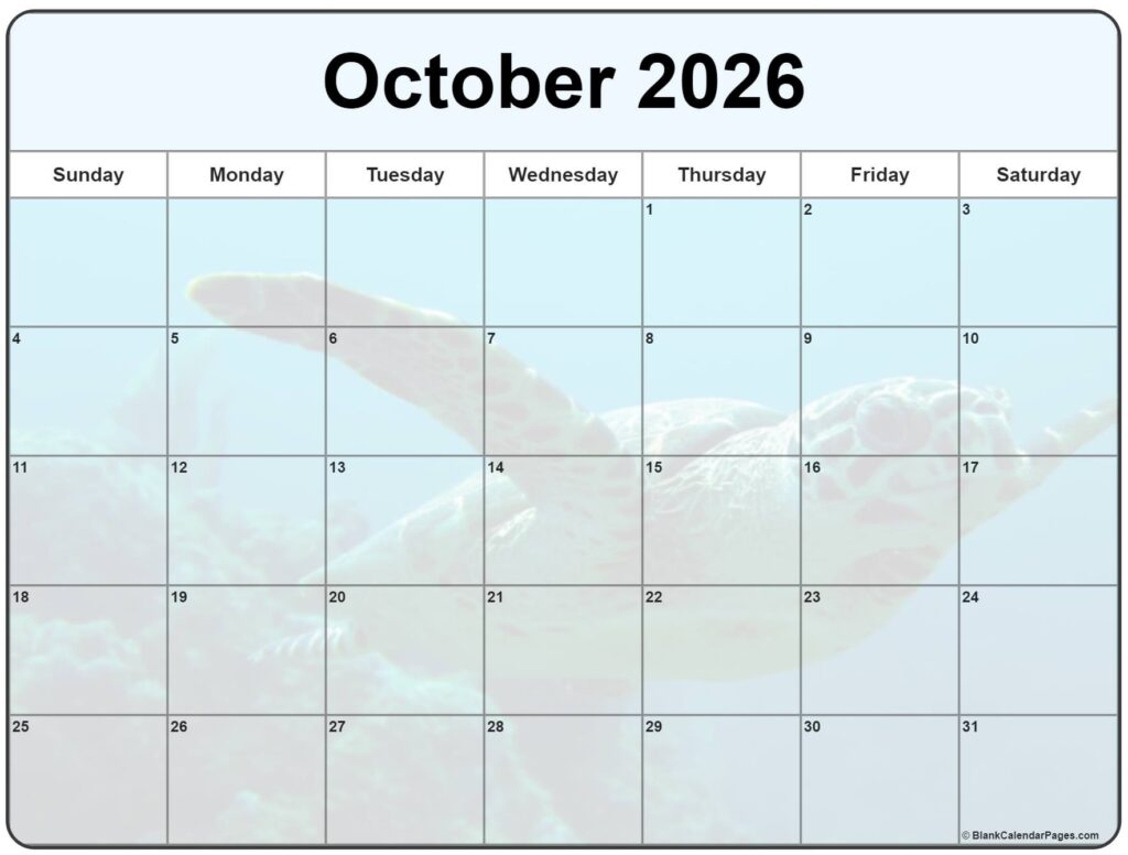 Collection Of October 2026 Photo Calendars With Image Filters