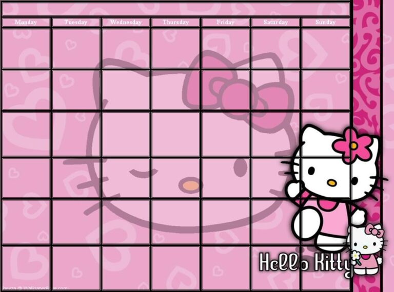 Creative Mind Hello Kitty Calendar Template