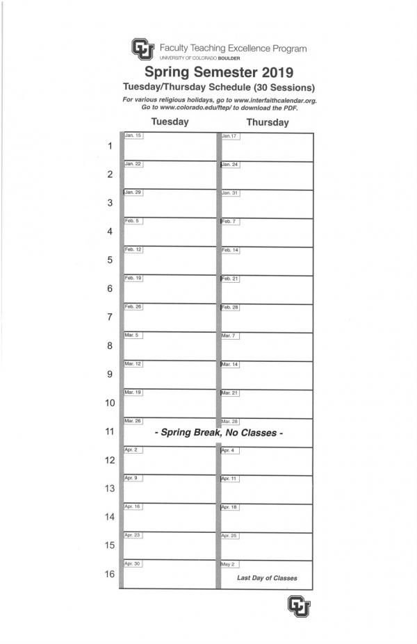 Cu Boulder Academic Calendar
