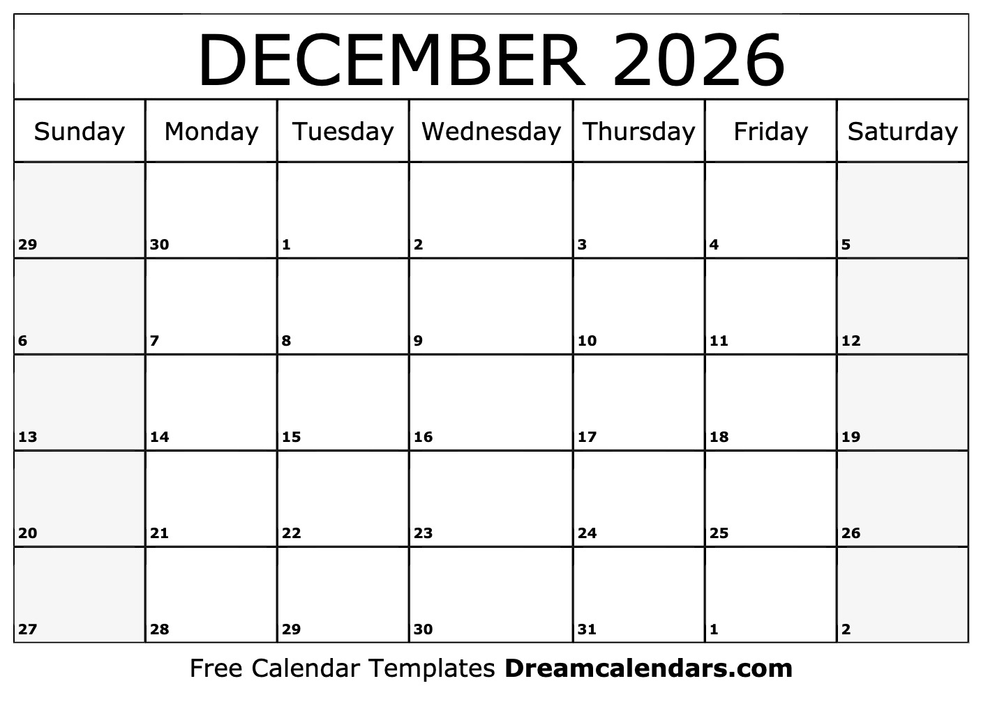 December January Calendar 2025 2026 Calendar Ali Drusilla