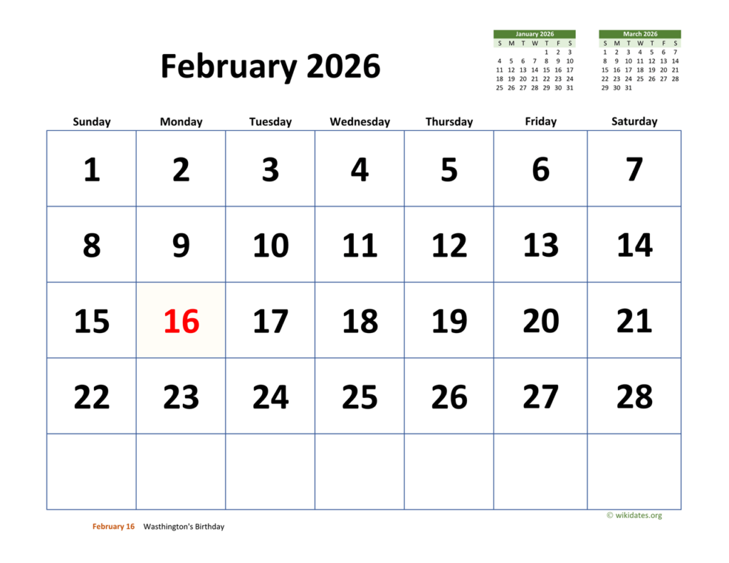 February 2026 Calendar