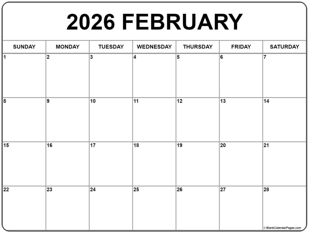 February 2026 Calendar Free Printable Calendars