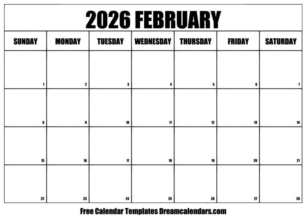 February 2026 Calendar Free Printable With Holidays And Observances