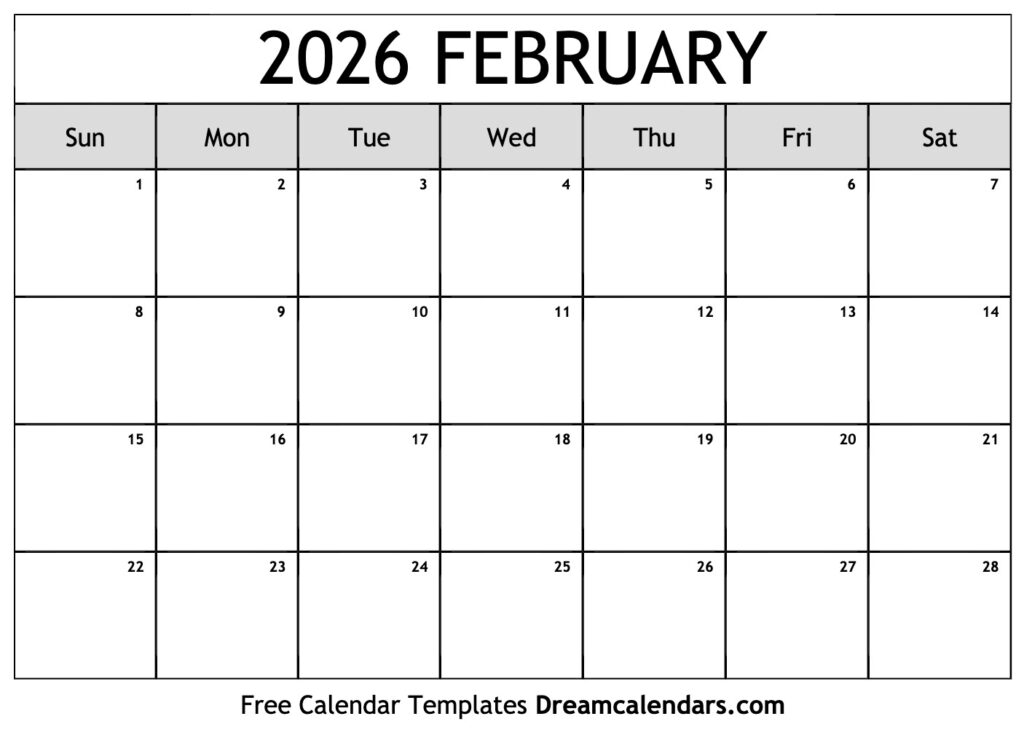 February 2026 Calendar Free Printable With Holidays And Observances