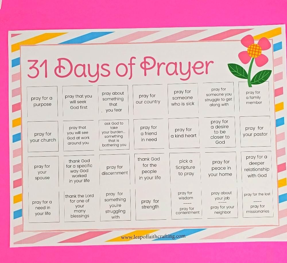 FREE Prayer Calendar And Printable Prayer Journal PDF Pack Leap Of 