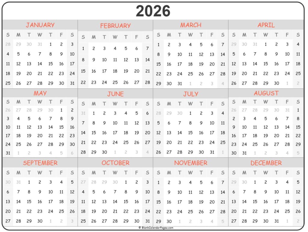 Free Printable 2026 Calendar Stay Organized And Plan Ahead Excel