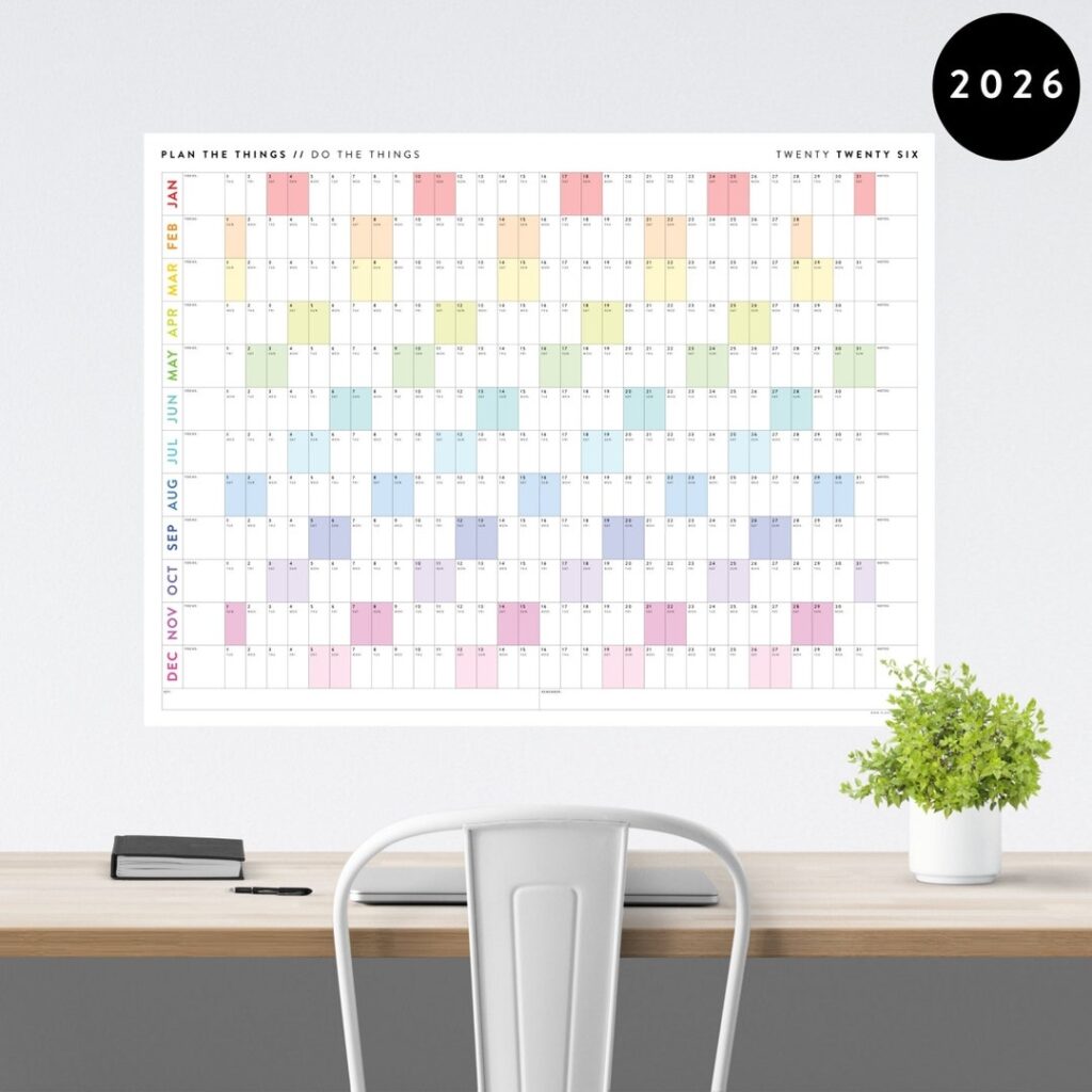 Giant 2026 Wall Calendar 2026 Wall Planner Annual Planner Yearly 