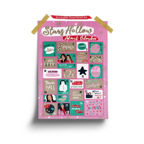 Gilmore Girls Advent Calendar DIGITAL DOWNLOAD A4 Gilmore Etsy