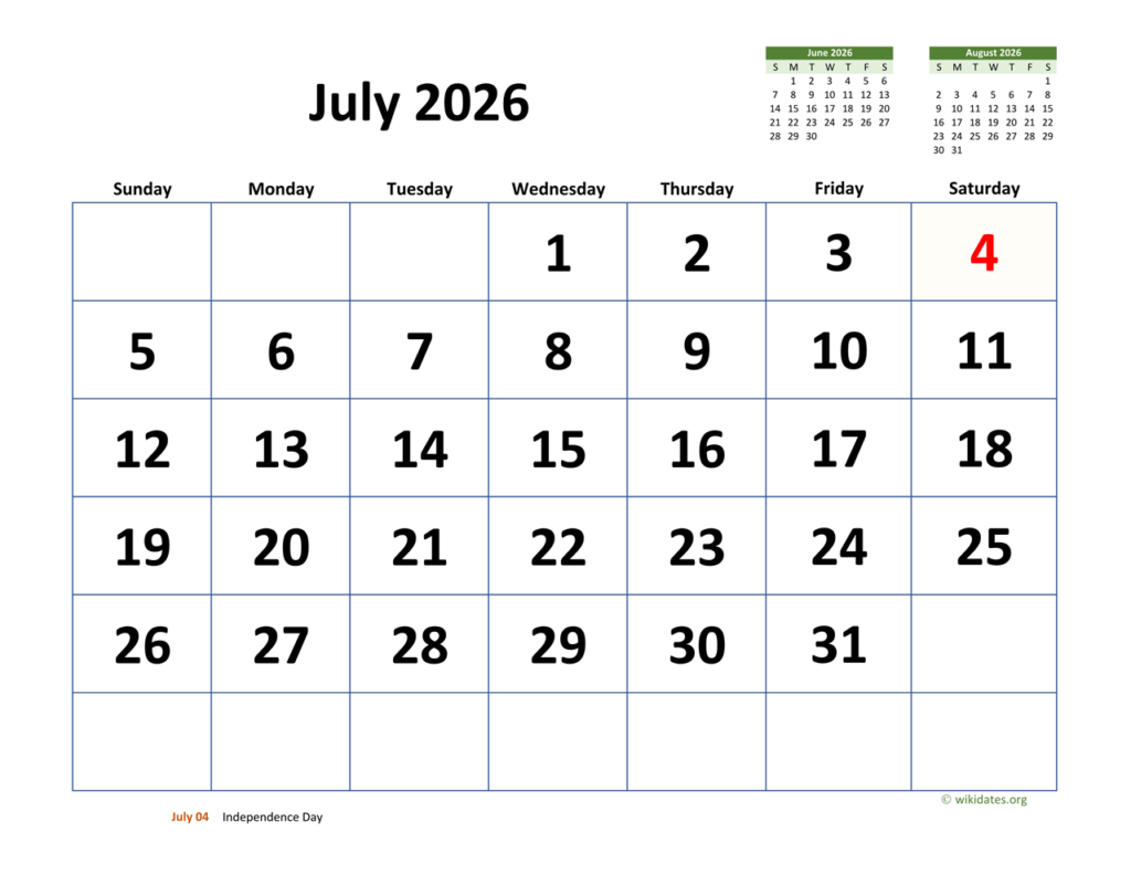 July 2026 A Month Of Observances And Celebrations Calendar Bulan 10 2026