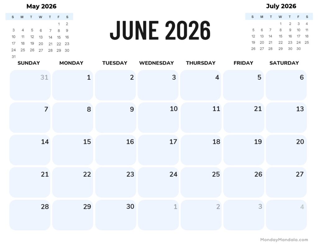 June 2026 Calendars 52 Free PDF Printables