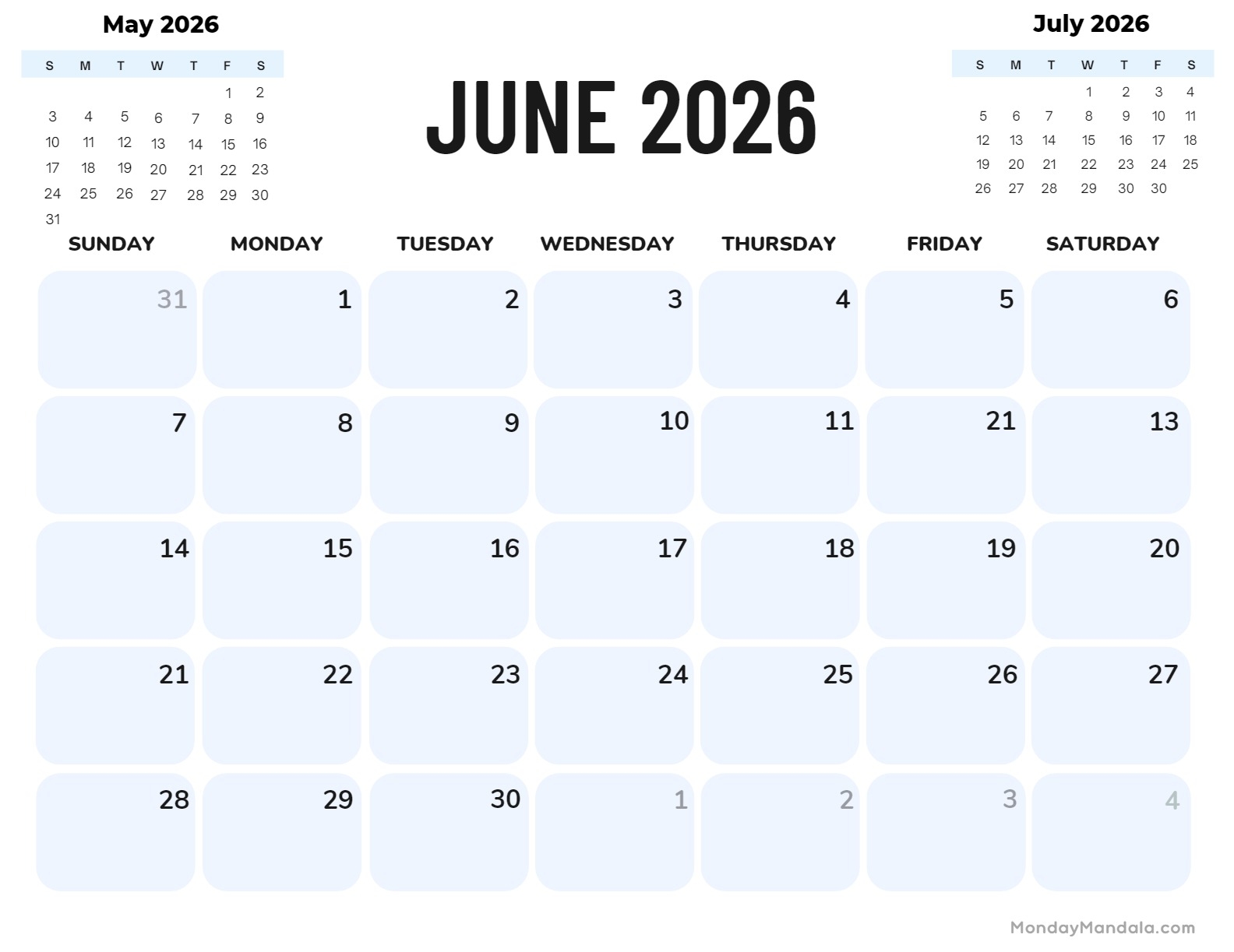 June 2026 Calendars 52 Free PDF Printables