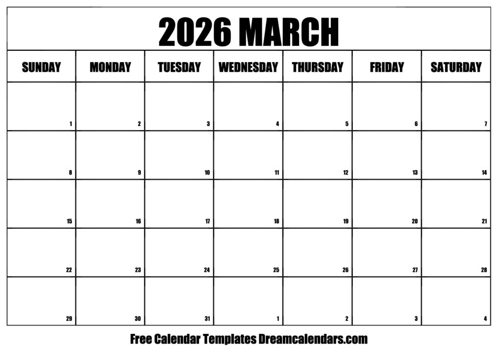 March 2026 Calendar Free Printable With Holidays And Observances