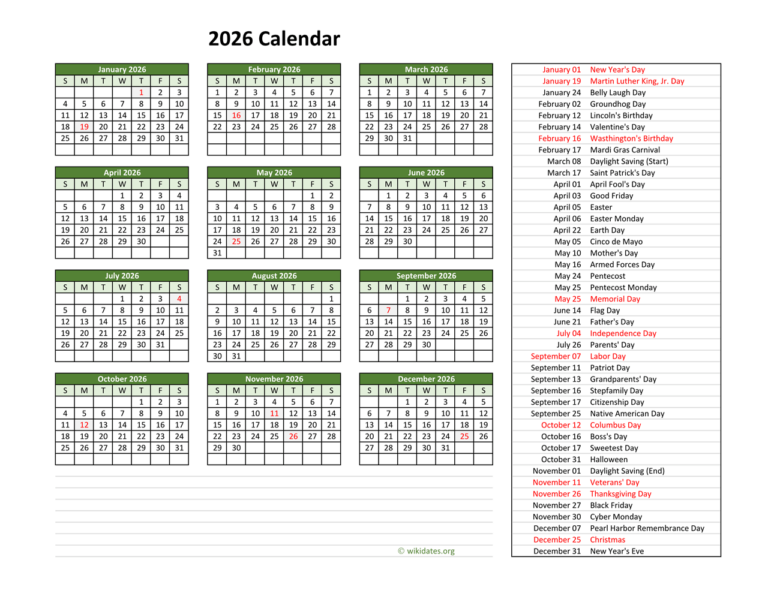 Navigating The Year A Comprehensive Guide To The 2026 Calendar And US 