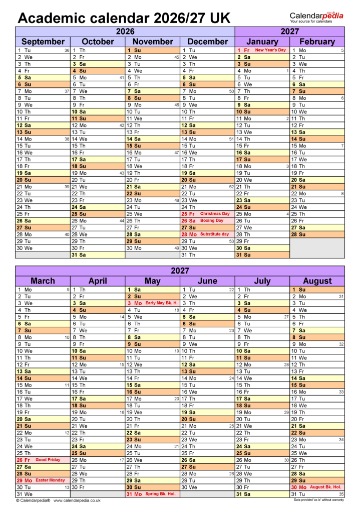 Navigating The Year A Guide To Calendars For The UK In 2026 School 