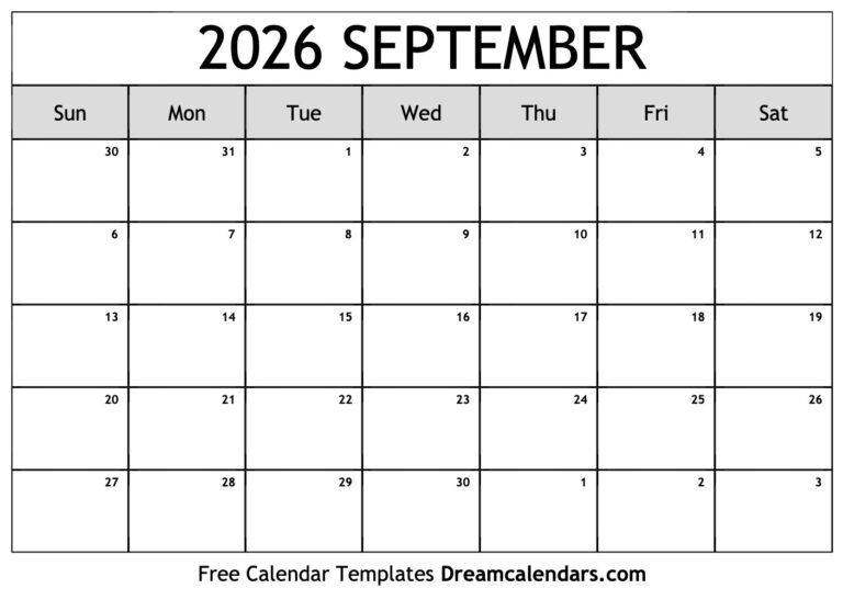 Navigating Time A Comprehensive Look At The September 2026 Calendar 