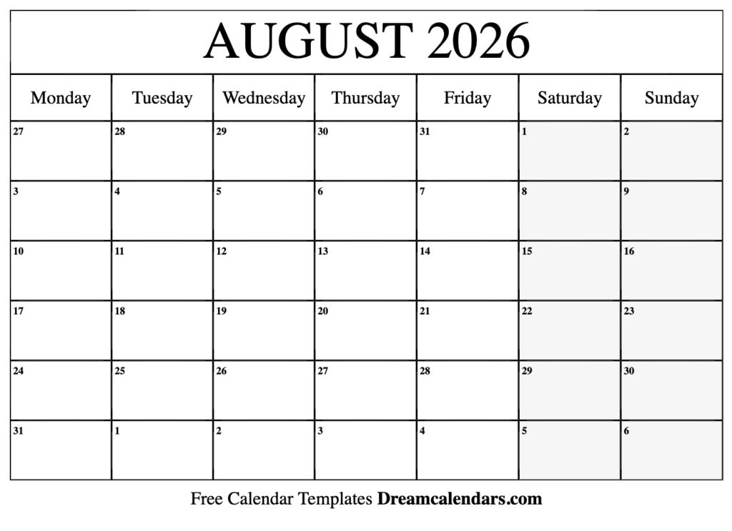 Navigating Time The Importance Of August 2026 Calendars Calendar Of 