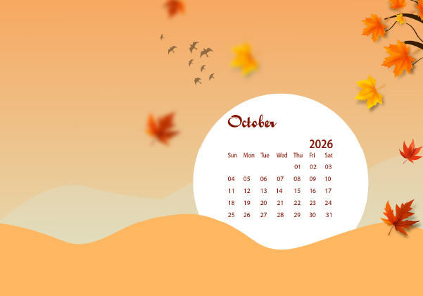 October 2026 Desktop Wallpaper Calendar CalendarLabs