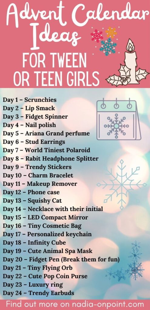 Teen Girls Advent Calendar Advent Calendar Fillers Homemade Advent 