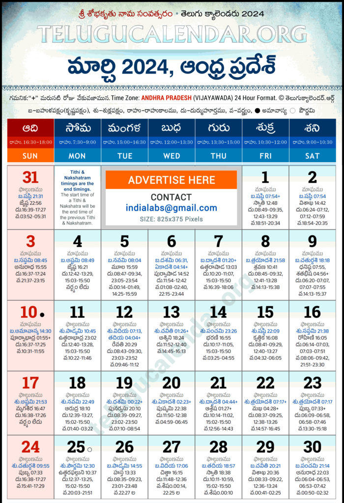 Telugu Calendar 2025 An Insight Into The Cultural Significance And