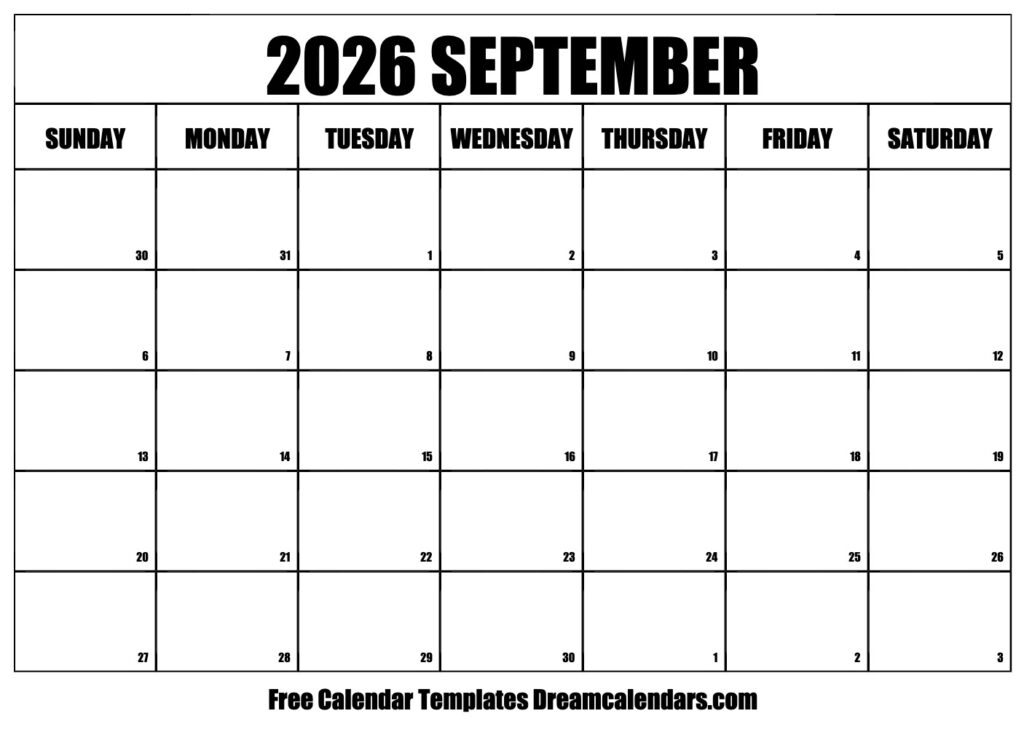 The Importance Of A September 2026 Printable Calendar A Guide To 