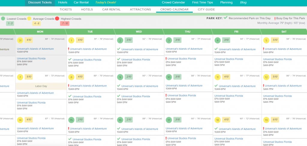 Universal Studios Orlando Crowd Calendar Know When To Go
