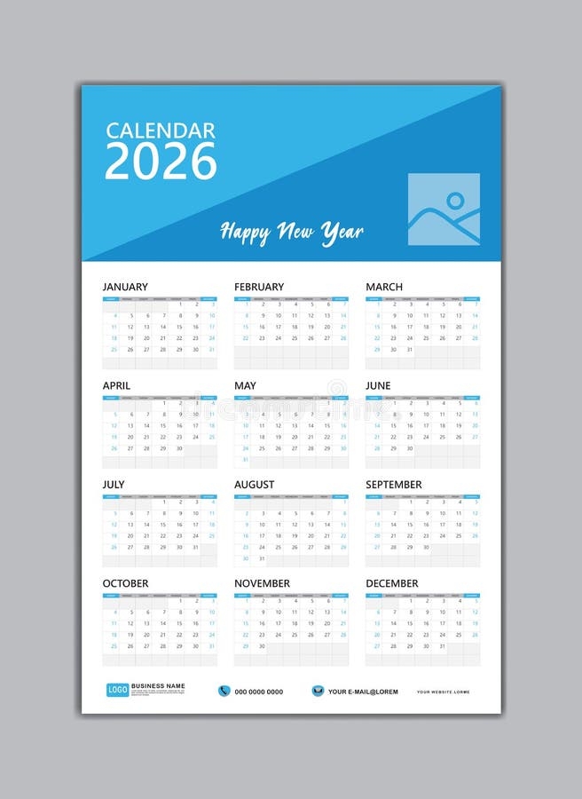 Wall Calendar 2026 Template Set Of 12 Months For Calendar 2026 Year 