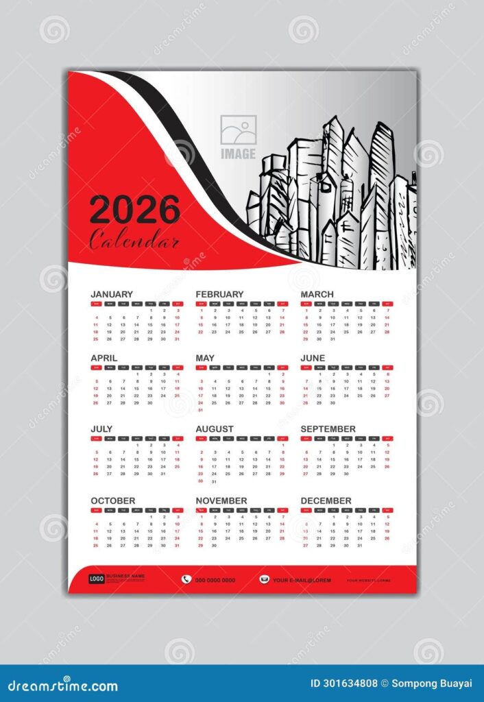 Wall Calendar 2026 Template Week Starts On Saturday Set Of 12 Months