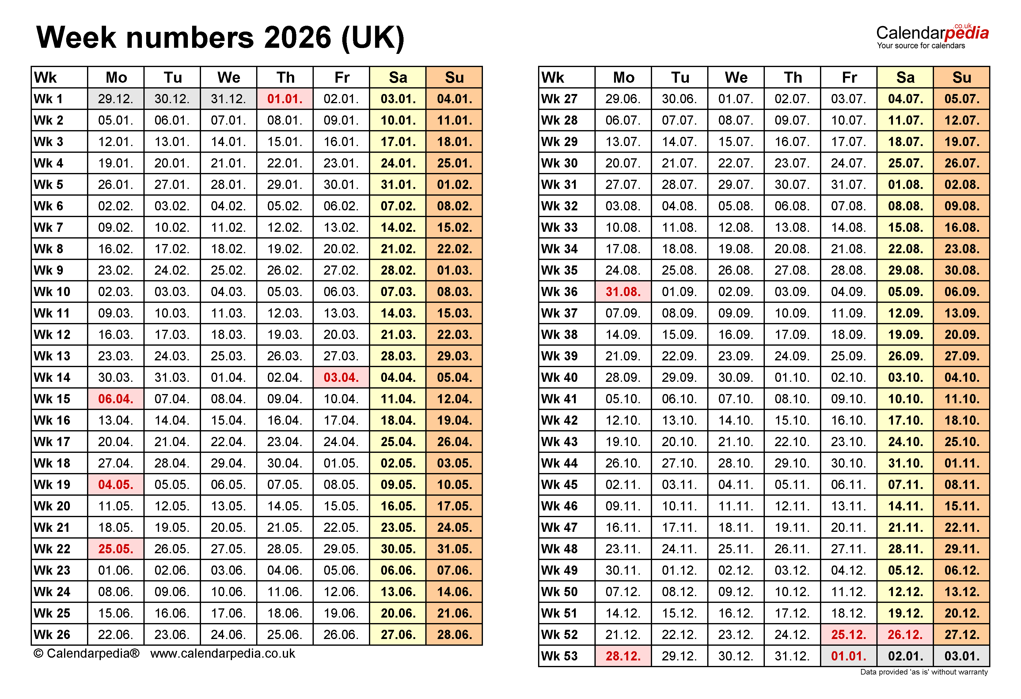 Calendar 2026 Week Numbers Printable Plan Your Year With Ease Calendar 2026 Week Numbers Printable Plan Your Year With Ease