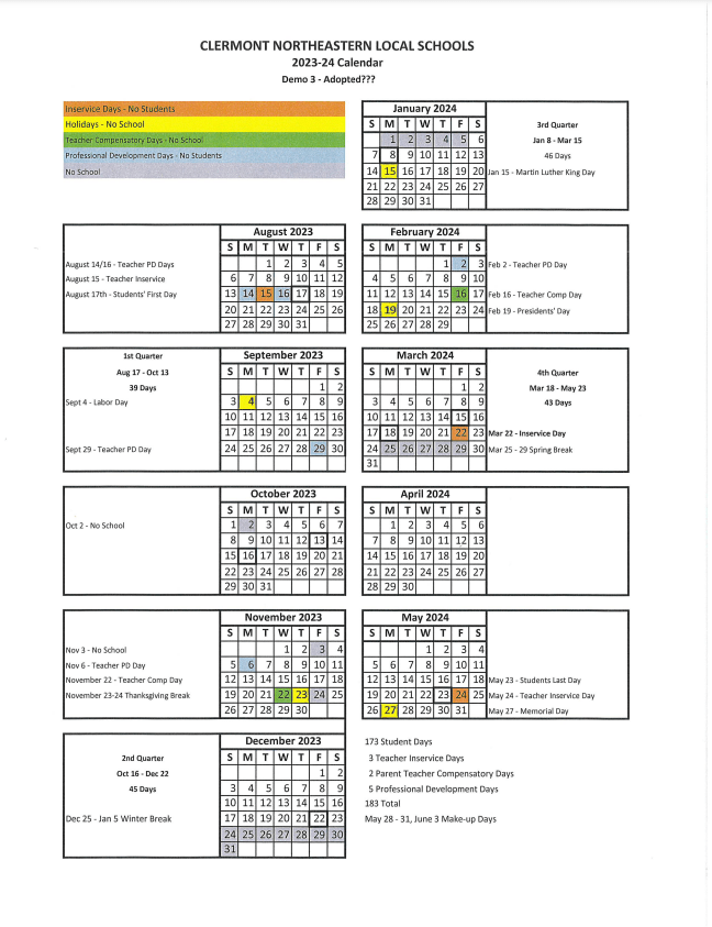 West Clermont Calendar