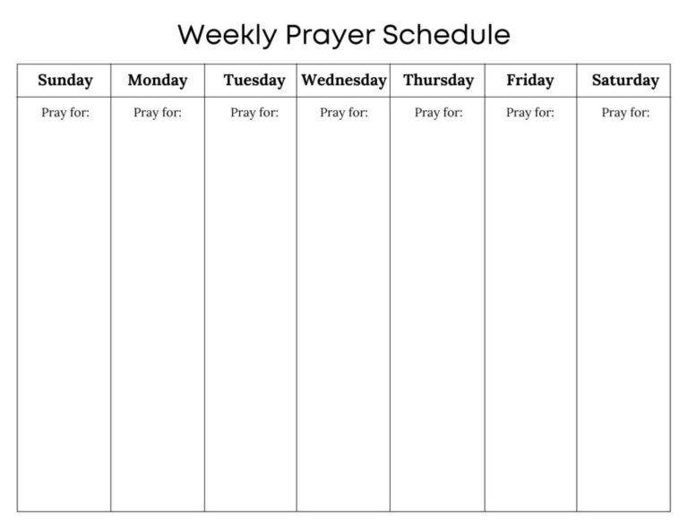 What To Pray Printable Monthly Prayer Calendars